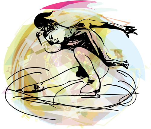 Figure skating fraffiti vector skating fraffiti figure   