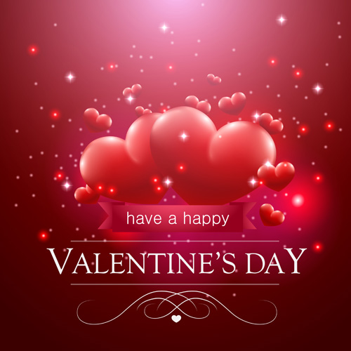 Valentine day red heart backgrounds art vector 05 Valentine red heart day backgrounds   