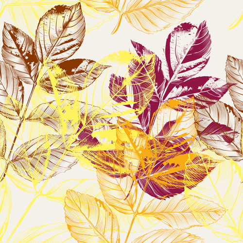 Seamless pattern with autumn leafs vector seamless pattern autumn   