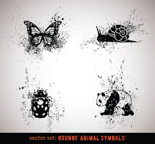 Vector Grungy Animals Symbols set 03 symbols symbol grungy animals Animal   