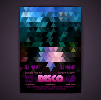 Stylish disco party poster cover 04 vector stylish poster party disco cover   