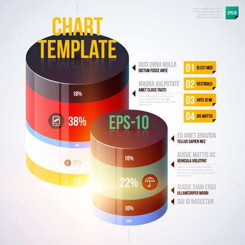 Company infographics chart vector template 02 template infographics company chart   