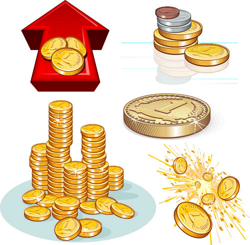 Set vector of financial elements icon 01 financial elements element   