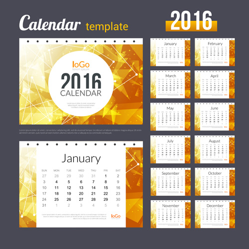 Creative Calendar 2016 template vector 09 template creative calendar 2016   