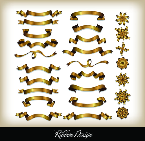 Set of Different Ribbon design vector 01 ribbon different   