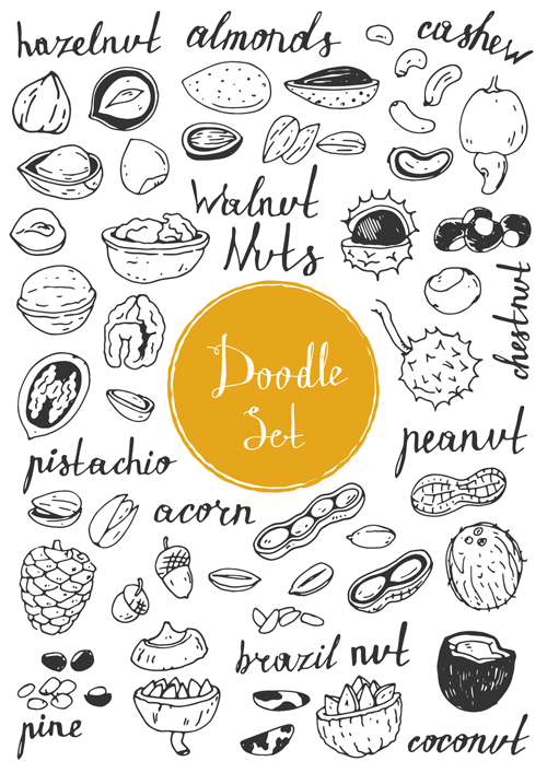 Doodle material vector set 11 material doodle   