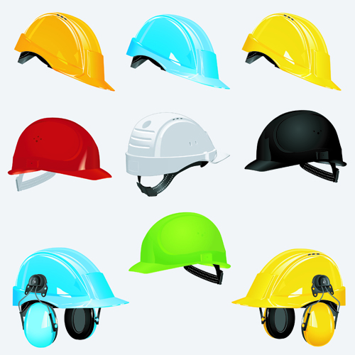 Different colored Safety helmet elements vector 02 safety helmet elements element different colored   