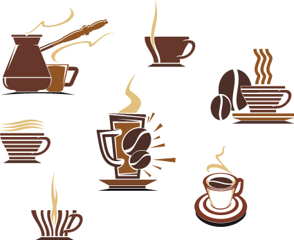 Vector Coffee icons design elements 02 icons icon elements element coffee   