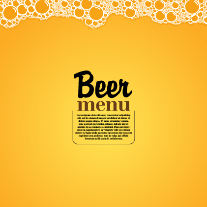 Yellow style beer menu vector yellow menu beer   