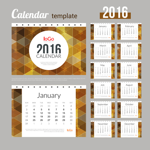 Creative Calendar 2016 template vector 10 template creative calendar 2016   