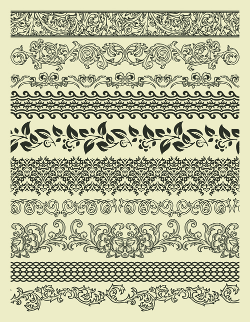 Retro lace Borders vector set 03 Retro font lace border lace borders border   