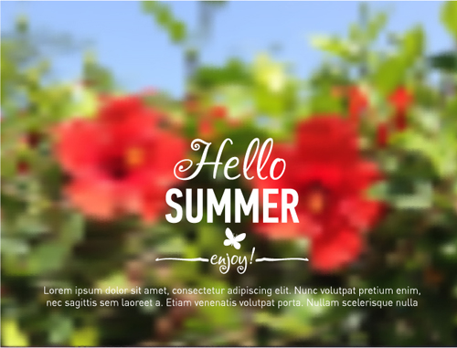 Summer flower with blurred background vector 06 summer flower background   
