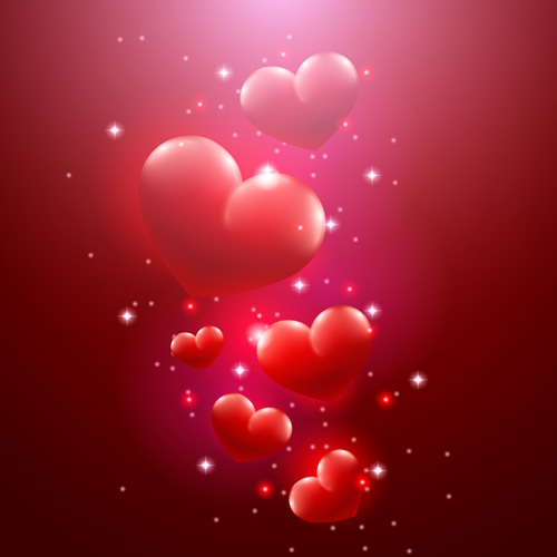 Valentine day red heart backgrounds art vector 01 Valentine red heart day backgrounds   