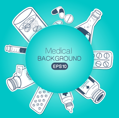 Creative medical elements background vector grahpics 02 medical elements element creative background vector background   