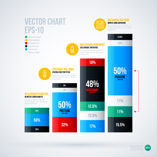 Company infographics chart vector template 01 template infographics company chart   