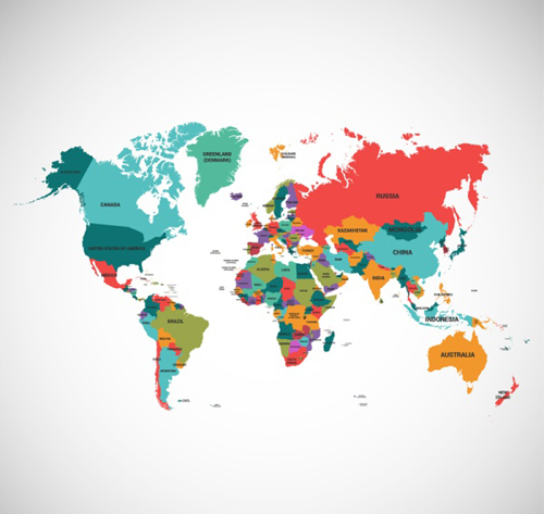 World map colored vector world map colored   