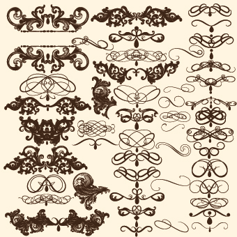 Vintage calligraphic ornament elements vector 02 vintage ornament elements element calligraphic   