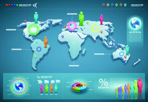 World Map with Infographic vector 02 world map world map infographic   