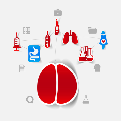 Medicine infographic with sticker vector set 07 sticke medicine infographic   