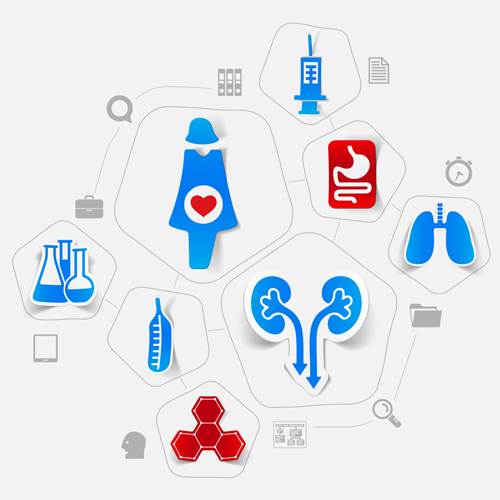 Medicine infographic with sticker vector set 04 sticke medicine infographic   