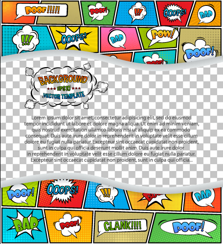 Cartoon speech bubbles with background template vector 20   