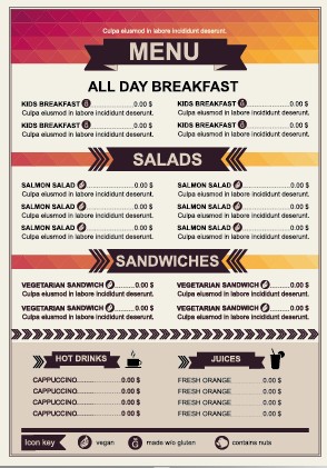 Restaurant menu price List template vector 01 template vector template restaurant price menu   