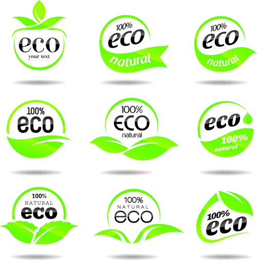 Eco with natural logos and labels vector 03 natural logos logo labels label eco   