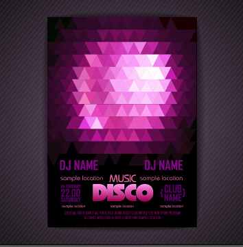 Stylish disco party poster cover 02 vector stylish poster party cover   