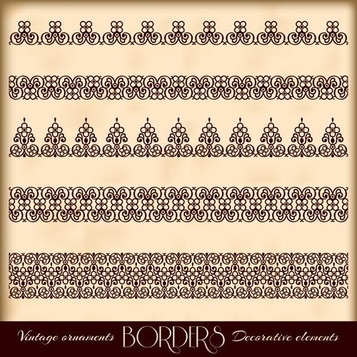 Ornaments borders decorative elements vector set 10 ornaments elements decorative borders   