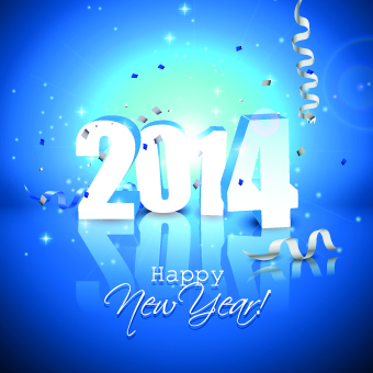 Blue style 2014 New Year christmas background vector 01 year new year new christmas background vector background 2014   