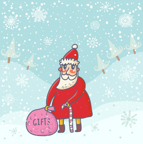 Cute Santa Claus cards design vector 04 santa cute Claus cards card   