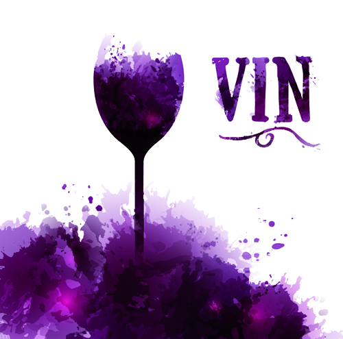 Cup wine watercolor background vector watercolor cup background   