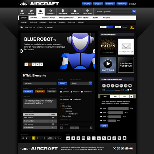 Creative black template website vector design 02 website template design creative black   