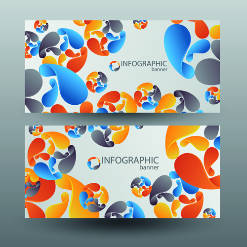 Colored abstract infographics banner vector 05 infographics infographic colored banner abstract   