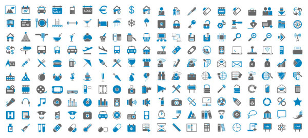 Blue Ash simple icons vector simple icons blue Ash   