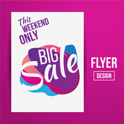 Modern big sale vector flyer material 04 modern flyer big sale   