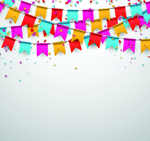 Colored flag with confetti holiday background 03 holiday confetti colored background   