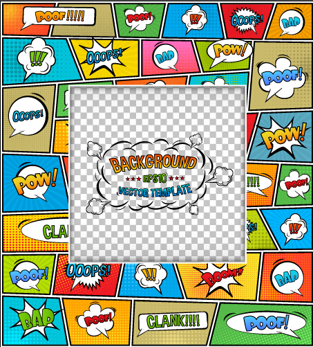 Cartoon speech bubbles with background template vector 18 template speech cartoon bubbles background   