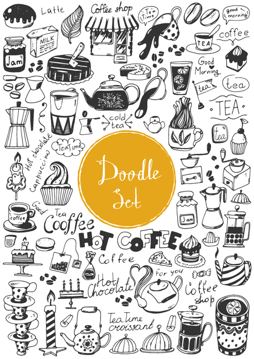 Doodle material vector set 02 material doodle   