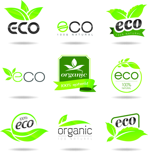 Eco with natural logos and labels vector 01 natural logos logo labels label   