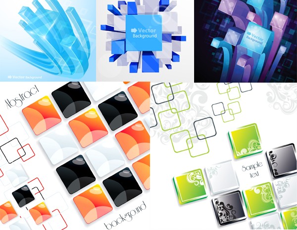 Different cube backgrounds vector set different cubes   