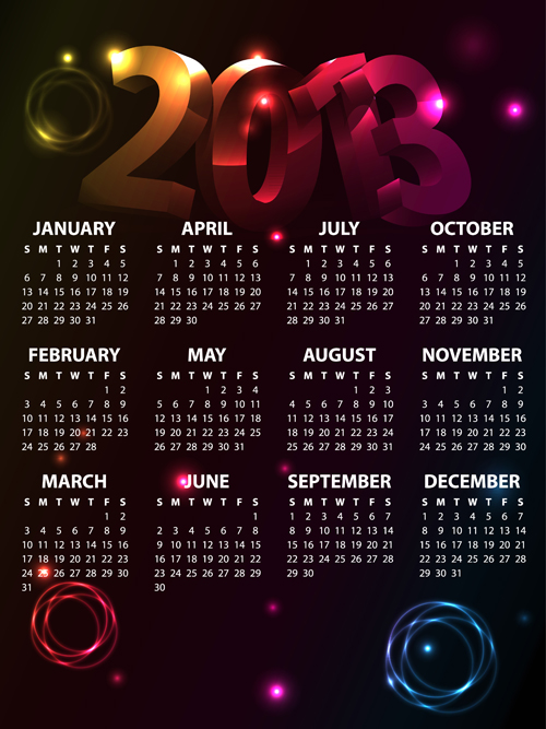 Fashion of 2013 calendars elements vector set 03 fashion elements element calendars calendar   