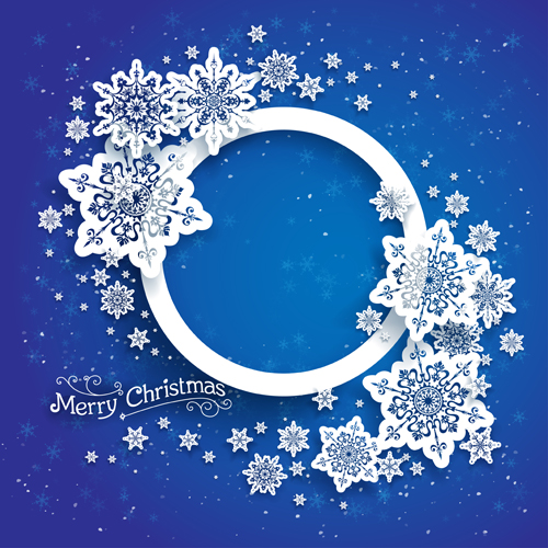 Christmas snowflakes backgrounds vector 01 snowflakes snowflake Christmas snow blue background backgrounds   