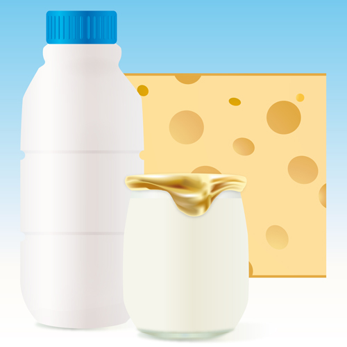 Set of Milk and cheese design vector graphics 03 milk cheese   