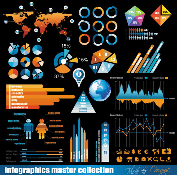 Business color Data Statements vector 01 vector free data color business   