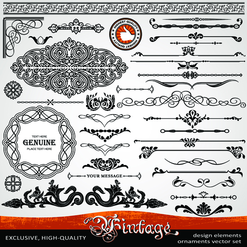 Ornament vintage borders elements vector set 02 vintage ornament borders   