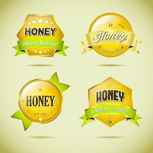Glass textured honey labels vector textured labels label honey glass texture glass   