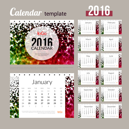 Creative Calendar 2016 template vector 06 template creative calendar 2016   