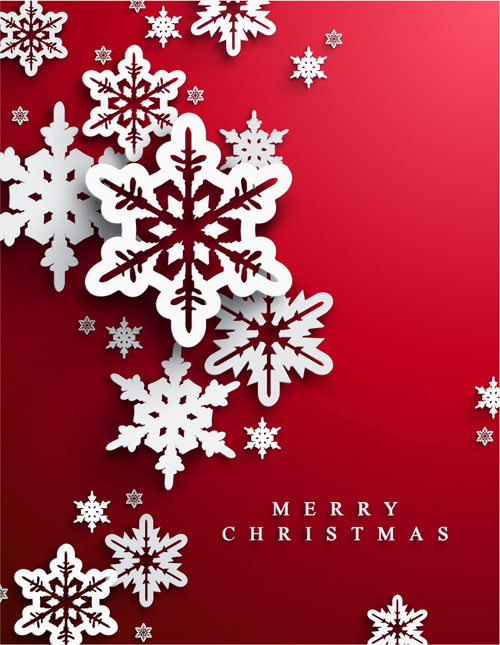 Paper snowflake with christmas red background vector 02 Valentine red heart day backgrounds   