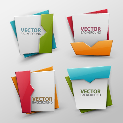 Colored origami banner shiny vector 11 shiny origami colored banner   